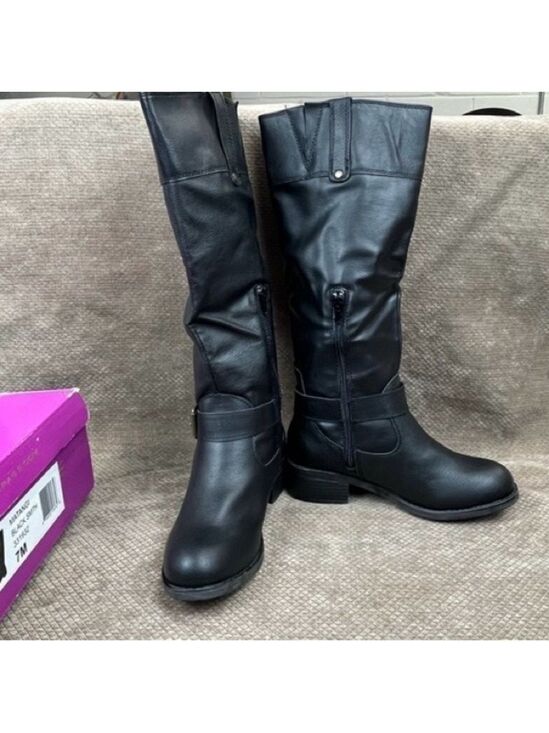 Rampage Shoes - Rampage Matangi Black Smith Women’s Faux Leather Boots size 7. New in Box